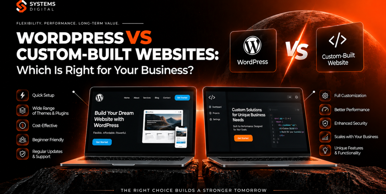 custom website vs WordPress